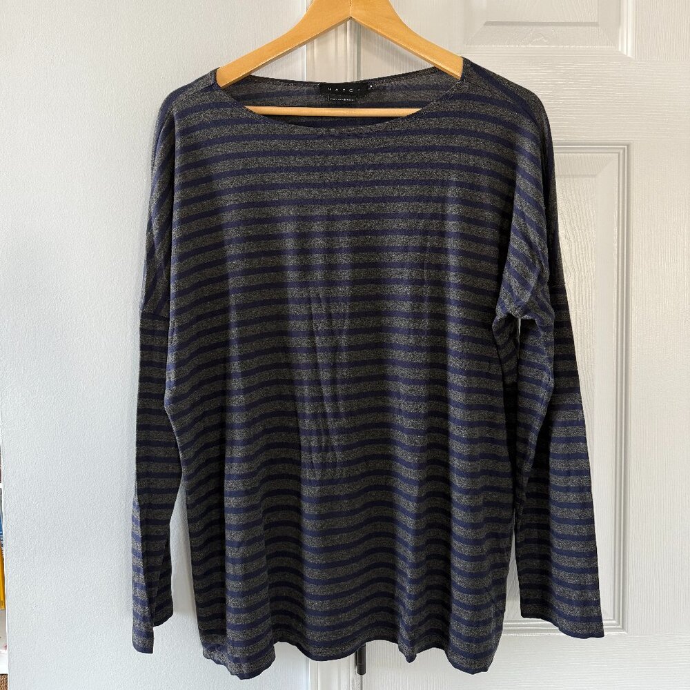 Hatch Maternity: The perfect striped long sleeve tee, Size 3 (Large)